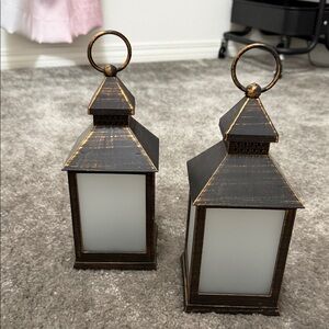 Rustic Bronze Lantern Set